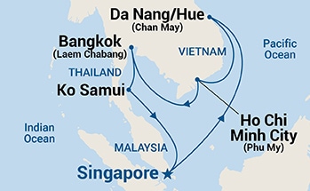 10-Day Thailand & Vietnam Itinerary Map