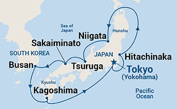 9-Day Sea of Japan Itinerary Map