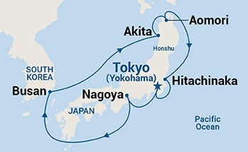 9-Day Circle Japan with Nebuta Festival Itinerary Map