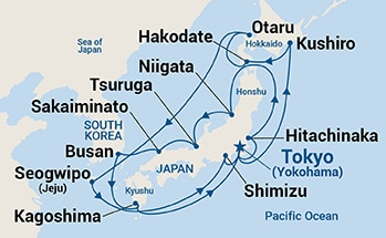 19-Day Hokkaido & Circle Japan Itinerary Map