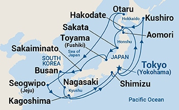 20-Day Sea of Japan & Hokkaido Itinerary Map