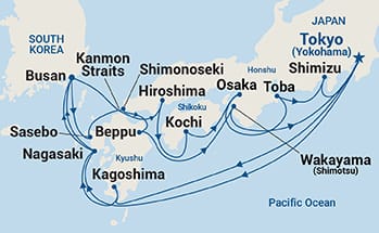 20-Day Kyushu Explorer Spring Flowers Itinerary Map